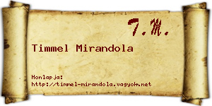 Timmel Mirandola névjegykártya